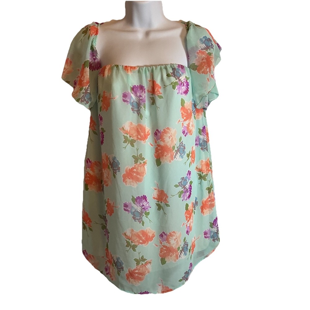Vestique Stretch Floral Top Women's Lined Babydoll Fairy Hippie USA Made Size‎ S
